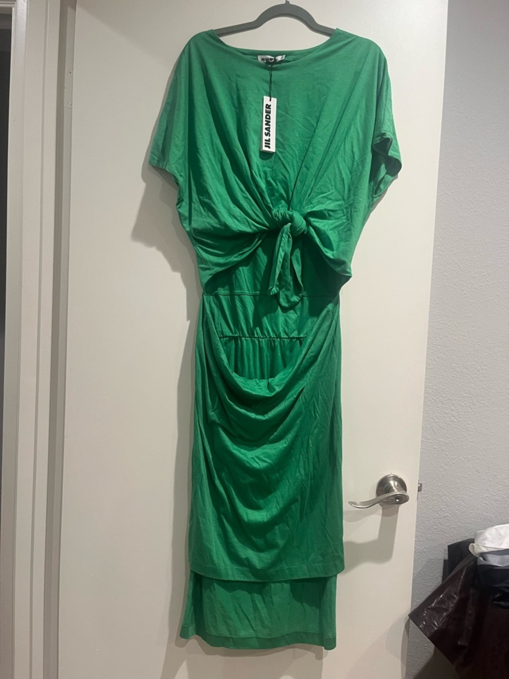 NWT Jil Sander Green Knot-Front Women’s Dress